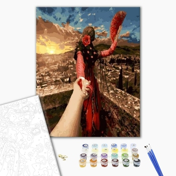 Картина по номерам Люди на картинах - Следуй за мной.Барселона