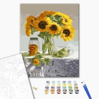 Картина по номерам Квіти - Букет соняшників