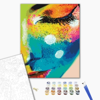 Картина по номерам Поп Арт - Жінка в фарбах