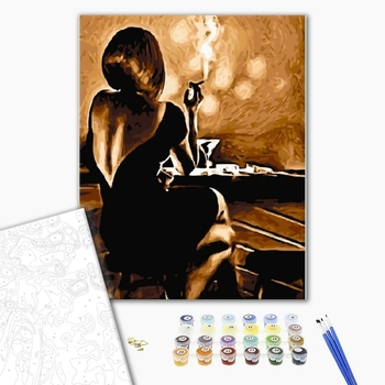 Картина по номерам Люди на картинах - Дівчина в барі