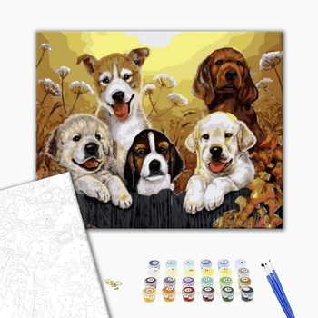 Картина по номерам Тварини, птахи та риби - Маленькі щенята