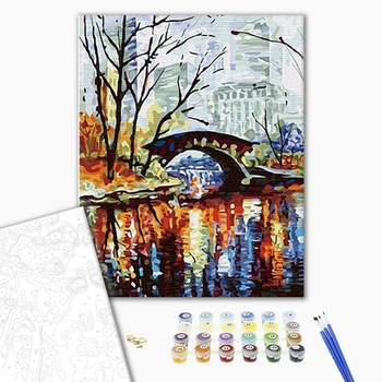 Картина по номерам Города - Міст над річкою