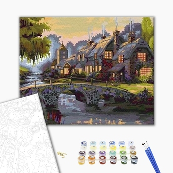 Картина по номерам Пейзажі - Дом в лесу