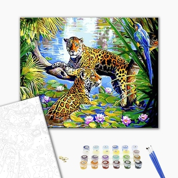 Картина по номерам Тварини, птахи та риби - Тигры в джунглях