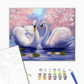 Картина по номерам Тварини, птахи та риби - Лебедина любов