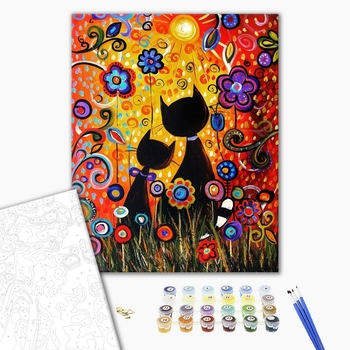 Картина по номерам Тварини, птахи та риби - Весенние коты