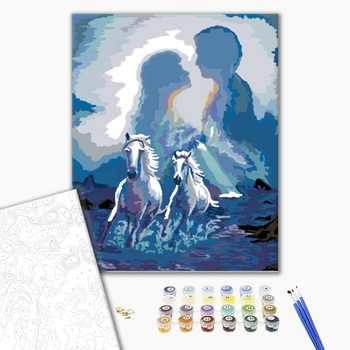 Картина по номерам Тварини, птахи та риби - Лошади как люди