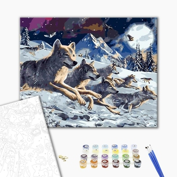Картина по номерам Тварини, птахи та риби - Волчья стая