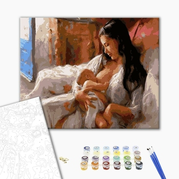 Картина по номерам Люди на картинах - Мать с ребенком