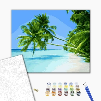 Картина по номерам Природа - Пальмы на берегу океана