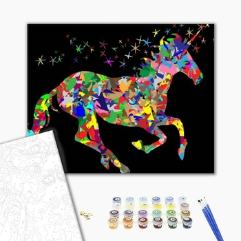 Картина по номерам Поп Арт - Райдужний Єдиноріг