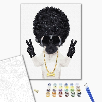 Картина по номерам Тварини, птахи та риби - Пес репер