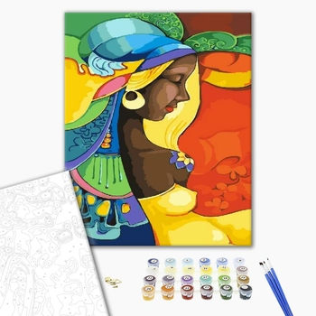 Картина по номерам Люди на картинах - Красочная Африканка