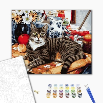 Картина по номерам Тварини, птахи та риби - Кіт-кулінар