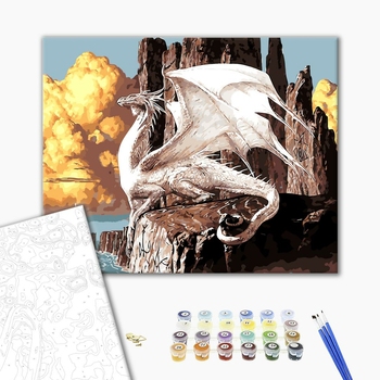 Картина по номерам Тварини, птахи та риби - Білий дракон