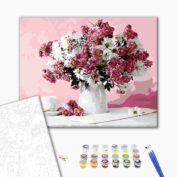 Картина по номерам Квіти - Натюрморт в рожевих тонах