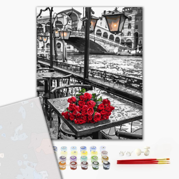 Картина по номерам Преміум картини - Троянди під дощем