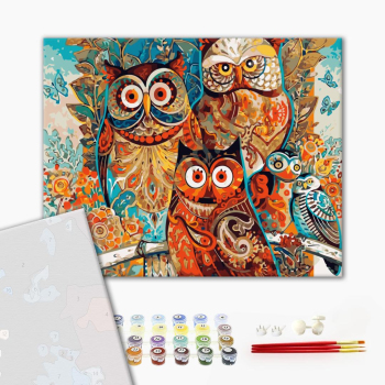 Картина по номерам Преміум картини - Чарівні сови