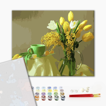 Картина по номерам Преміум картини - Желтые тюльпаны