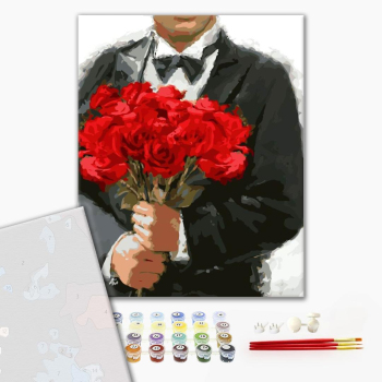 Картина по номерам Преміум картини - Червоні троянди