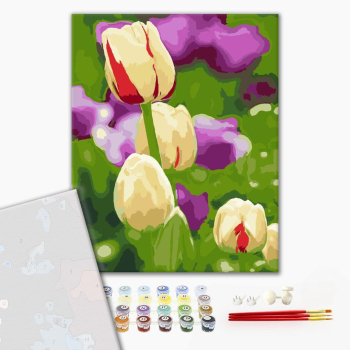 Картина по номерам Преміум картини - Живые тюльпаны