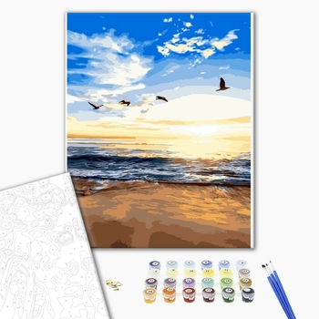 Картина по номерам Природа - Закат на побережье