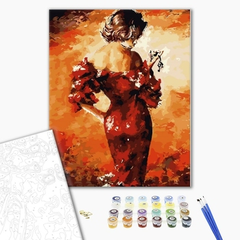 Картина по номерам Люди на картинах - Леді в червоному