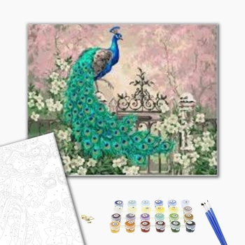 Картина по номерам Тварини, птахи та риби - Павлин на ограде