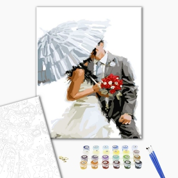 Картина по номерам Люди на картинах - Свадебный поцелуй