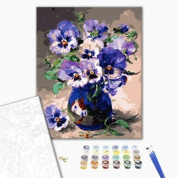 Картина по номерам Квіти - Анютины глазки