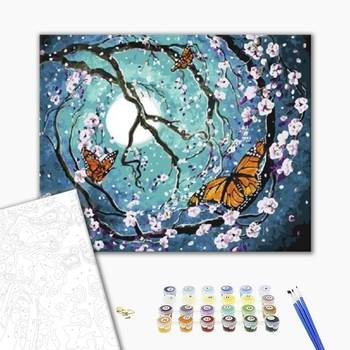Картина по номерам Квіти - Лунные бабочки