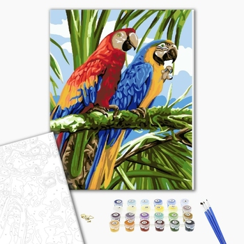 Картина по номерам Тварини, птахи та риби - Яскраві ара