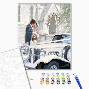 Картина по номерам Романтика - Поцілунок молодят