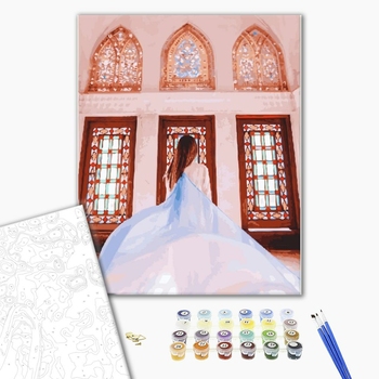 Картина по номерам Авторські колекції - Дівчина у вітражах