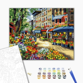 Картина по номерам Пейзажі - Цветочная лавка