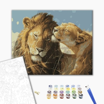 Картина по номерам Тварини, птахи та риби - Львиная нежность