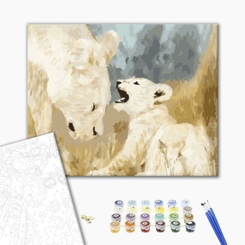 Картина по номерам Тварини, птахи та риби - Белые львы