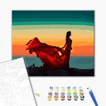 Картина по номерам Люди на картинах - Дівчина на заході