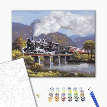 Картина по номерам Кораблі, автомобілі та літаки - Експрес на мосту