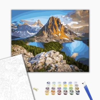 Картина по номерам Пейзажі - Озера біля скель гори