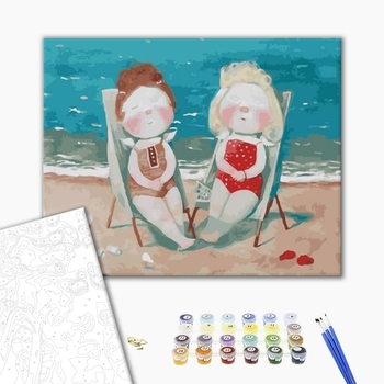 Картина по номерам Діти та ангели - Дітки на пляжі