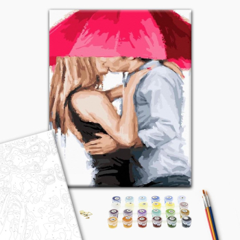 Картина по номерам Романтика - Він і вона під парасолькою