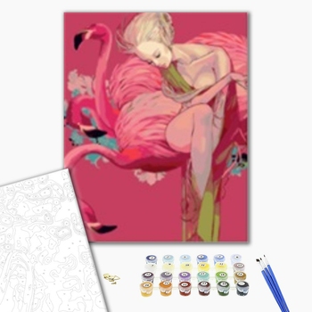 Картина по номерам Тварини, птахи та риби - Фламинго как люди