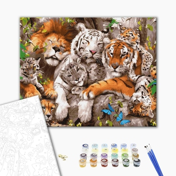 Картина по номерам Тварини, птахи та риби - Сімейство котячих