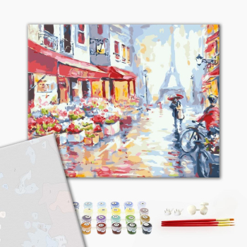 Картина по номерам Преміум картини - Квітуча вулиця Парижу