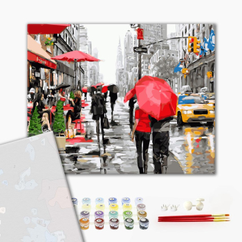 Картина по номерам Преміум картини - Дощовий день в Нью-Йорку