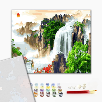 Картина по номерам Преміум картини - Горный водоспад