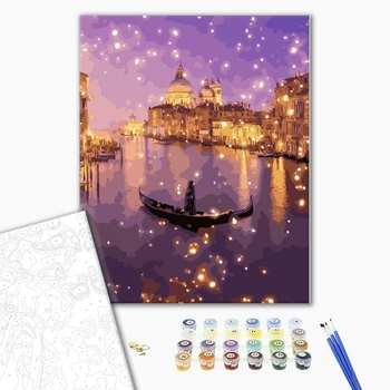Картина по номерам Города - Нічне мерехтіння Венеції