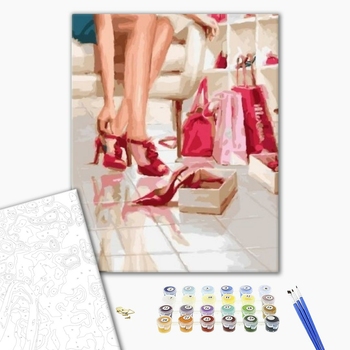 Картина по номерам Люди на картинах - Примерка