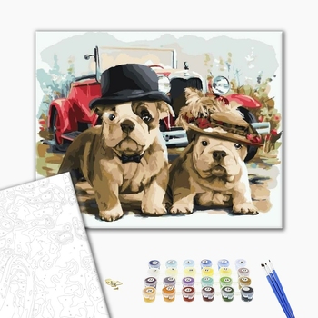 Картина по номерам Тварини, птахи та риби - Пан та пані собаки